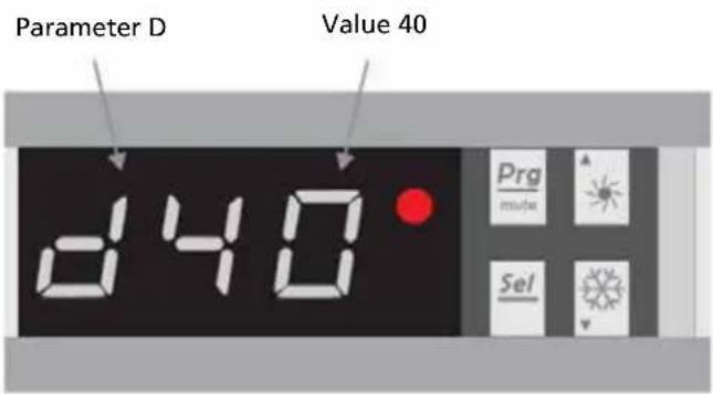 Parameter D Value 40 40 Prg mode Sel