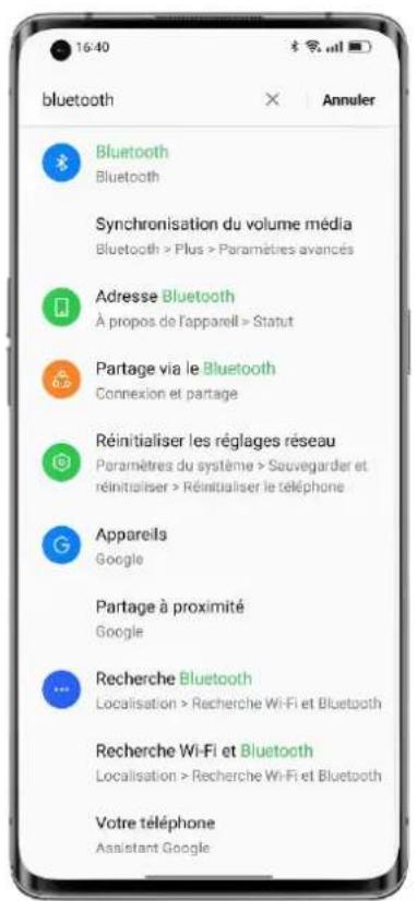 OPPO Reno 8 Lite 5G - Recherche d'options de configuration - 1