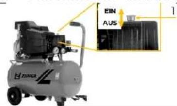 Zipper ZICOM24E - Maschine ein- und ausschalten - 1