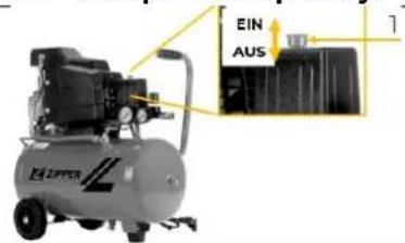 Zipper ZICOM24E - Vklop in izklop stroja - 1