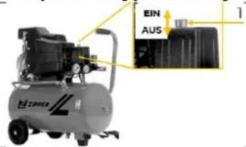 Zipper ZICOM24E - Zapnutí a vypnutístroje - 1