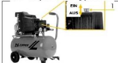 Zipper ZICOM24E - Zapnutie a vypnutie stroja - 1