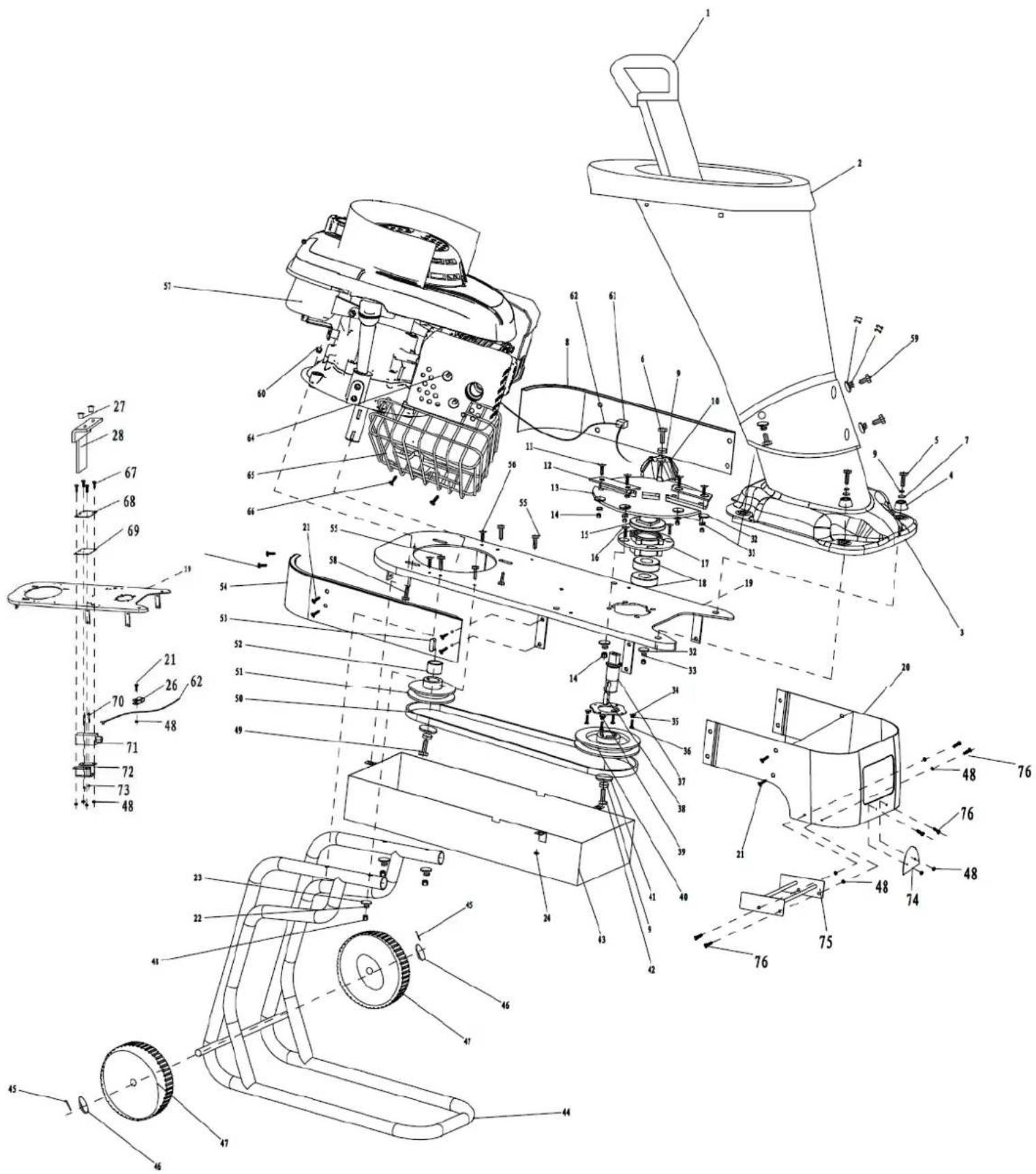 Zipper ZIHAEK4000 - Explosionszeichnung / explosion drawing / Vue éclatée - 1