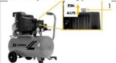Zipper ZICOM50E - Zapnutie a vypnutie stroja - 1