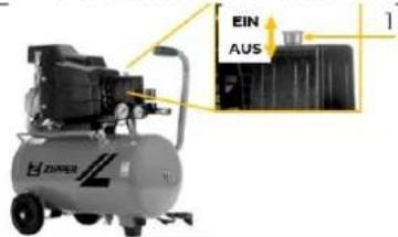 Zipper ZICOM50E - Maschine ein- und ausschalten - 1