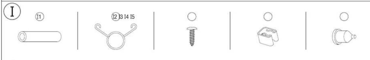 Rubber plug ⑮ Hose band ⑫ Drainage hose clip ⑭ Drainage hose ⑪ Hose band ⑫