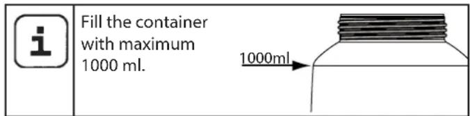 i Fill the container with maximum 1000 ml. 1000ml