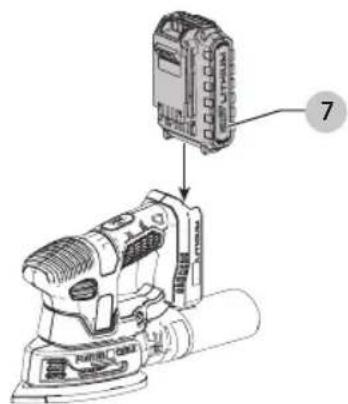 Porter-Cable PCCW201 - Installing and Removing the Battery Pack (Fig. E, F) - 1