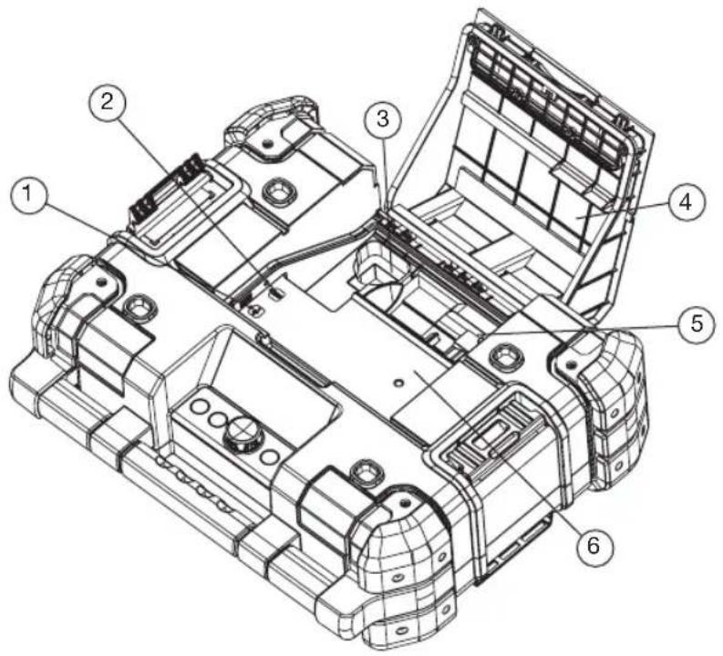 Technical diagram of a vehicle chassis with numbered components for identification