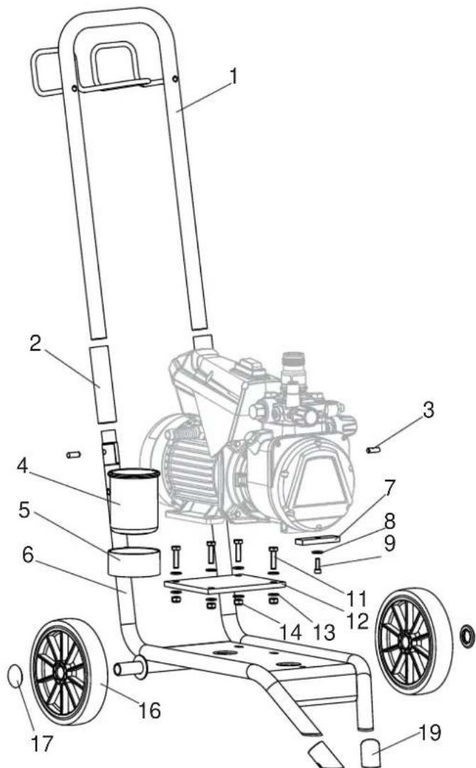 WAGNER Super Finish 23 Pro - LISTE DE PIECES DE RECHANGE DU CHARIOT - 1