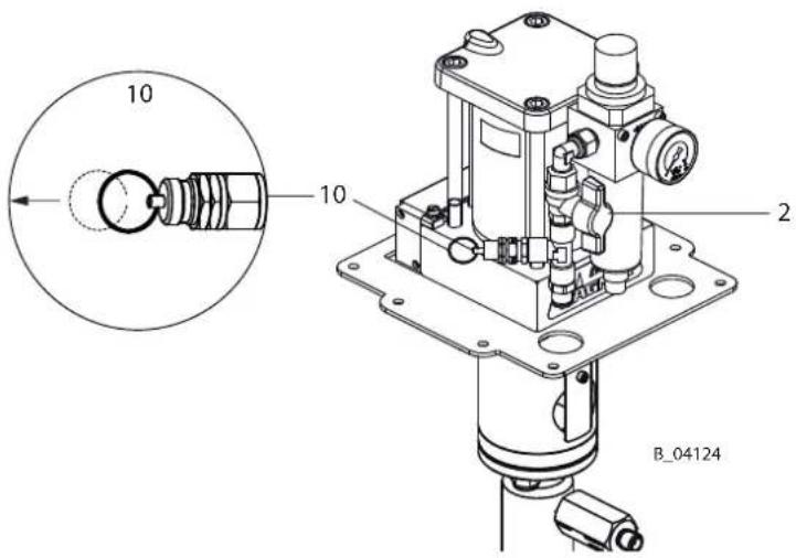 WAGNER FineFinish 2030 S - Décharge de pression du moteur pneumatique : - 1