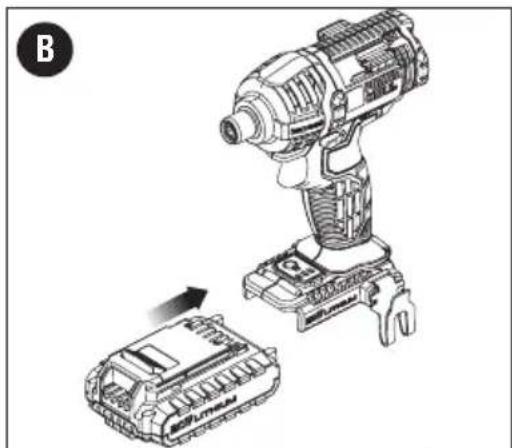 Porter-Cable PCC640 - INSTALACION y ExTRACCION DEL PAQUETE DE BATERIAS DE LA HERRAMIENTA - 1