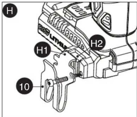Porter-Cable PCC640 - Clip de ceinture - figure H - 1