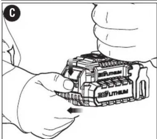 Porter-Cable PCC640 - INSTALACION y ExTRACCION DEL PAQUETE DE BATERIAS DE LA HERRAMIENTA - 2