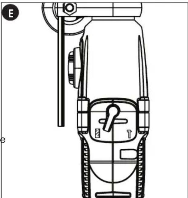 Porter-Cable PC70THD - Selecting the drilling mode (figure E) - 1