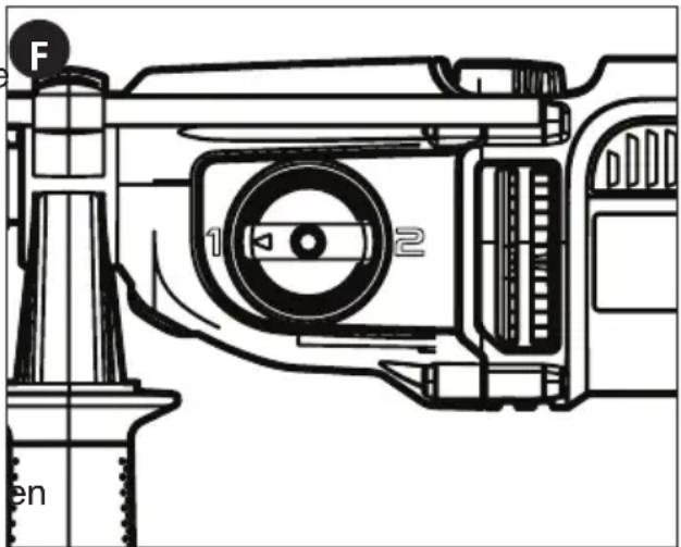 Porter-Cable PC70THD - Sélecteur à double marche (fig. F) - 1