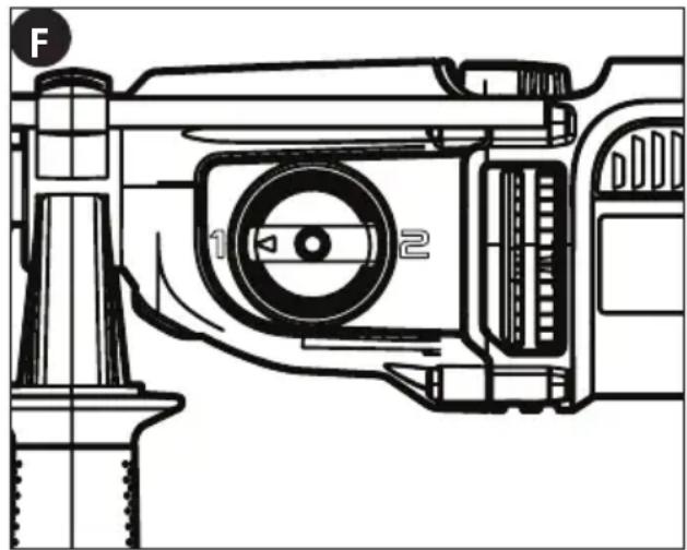 Porter-Cable PC70THD - Two-gear selector (figure F) - 1