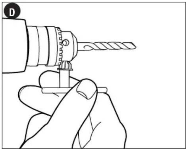 Porter-Cable PC70THD - Inserting a drill bit or other accessory (figure D) - 1