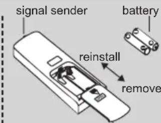 signal sender battery reinstall remove