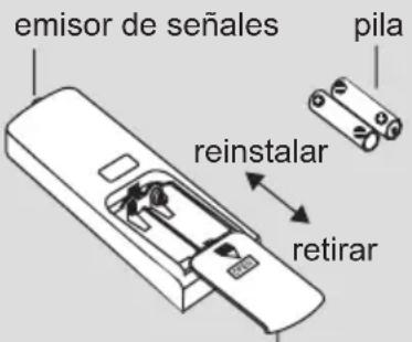 emisor de señales pila reinstalar retirar