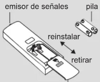 emisor de señales pila reinstalar retirar