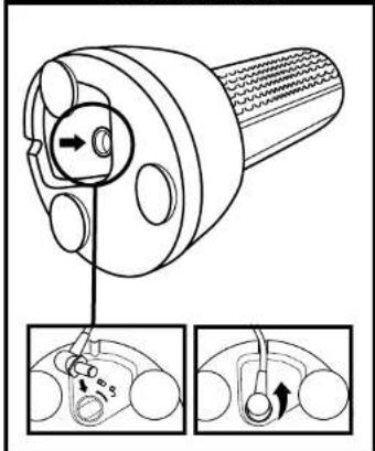 Technical diagram showing mechanical assembly with labeled parts and two inset diagrams illustrating the process.