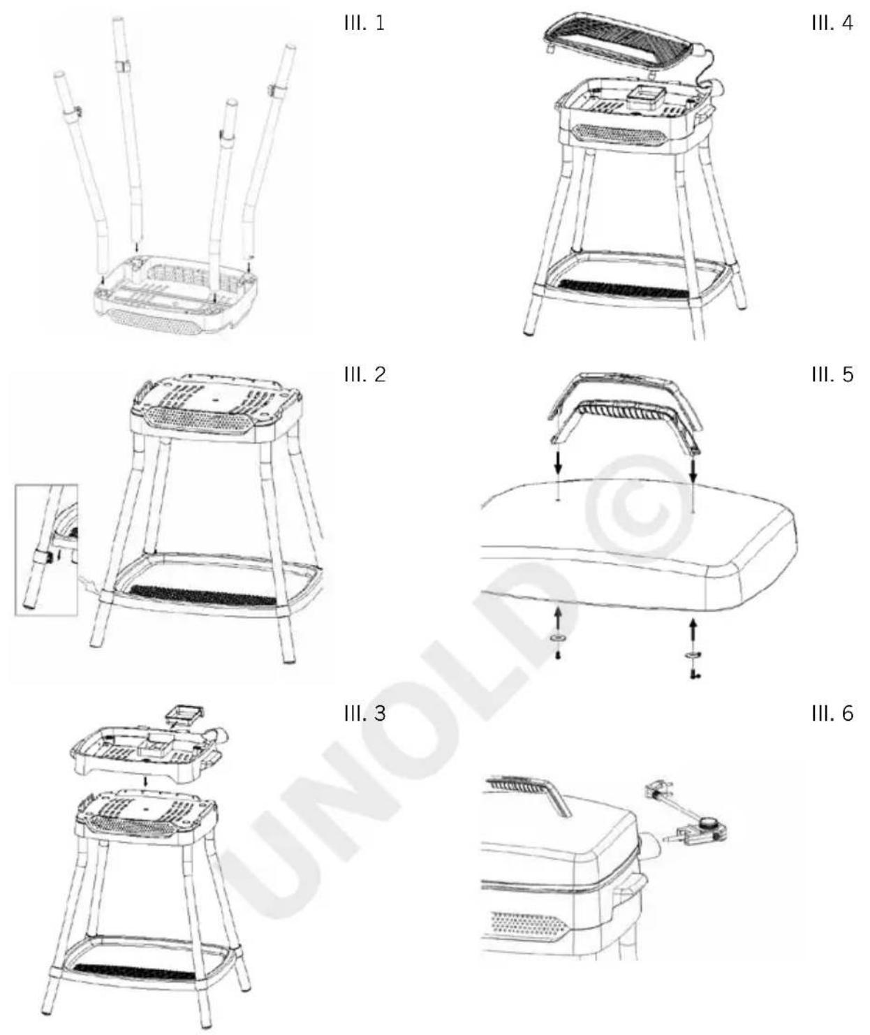 UNOLD Power Grill 58580 - MONTAGE ET MISE EN SERVICE - 1