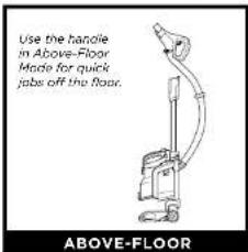 Use the handle in Above-Floor made for quick jobs off the floor. ABOVE-FLOOR
