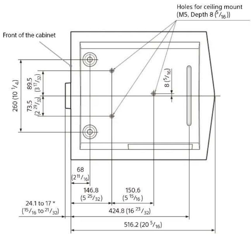 SONY VPLXW7000 - Dimensions - 2