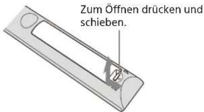 SONY VPLXW7000 - Einlegen der Batterien in die Fernbedienung - 1
