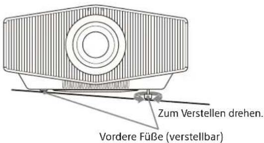SONY VPLXW7000 - So gleichen Sie die Neigung der Aufstellfläche aus - 1