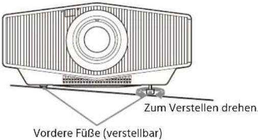 SONY VPLXW5000 - So gleichen Sie die Neigung der Aufstellfläche aus - 1