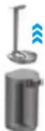 EZVIZ RH1 - Nettoyer le couvercle supérieur du réservoir d'eau sale/flotteur/separateur de saletés - 3