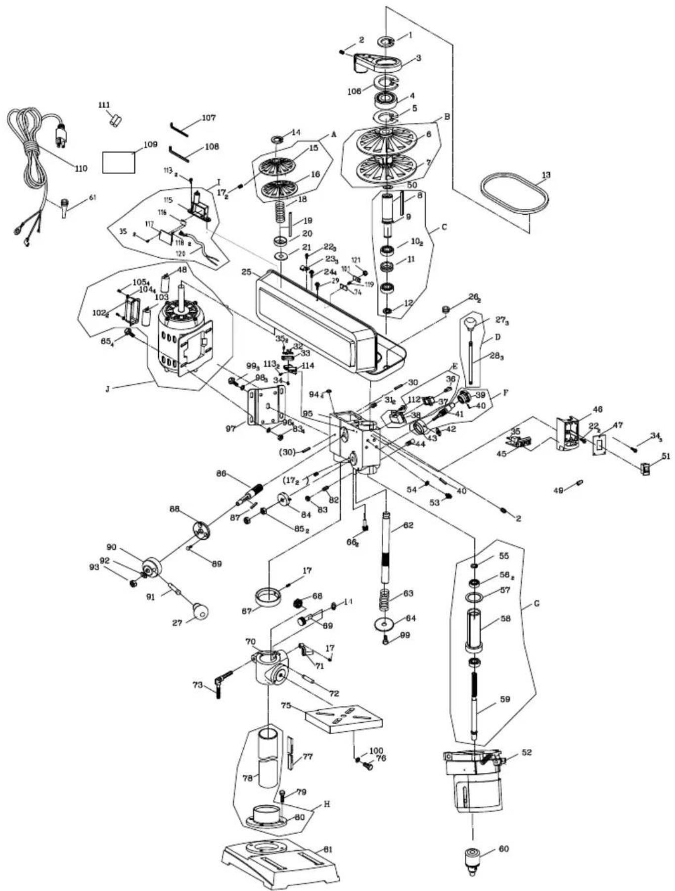 SCHEPPACH DP19Vario - Afhjælpning af fejl - 1