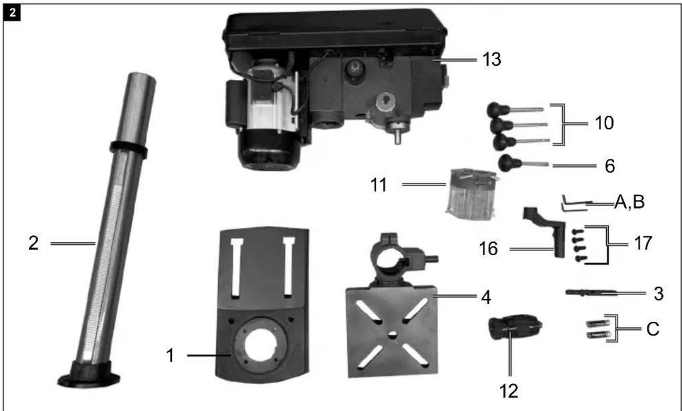 Exploded view diagram of a mechanical assembly with numbered parts and labeled connectors