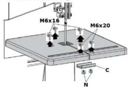 Zipper ZIBAS250 - Adjusting lower saw band guide - 1