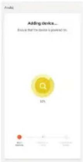 Adding device... Ensure that the device is powered on. 10%