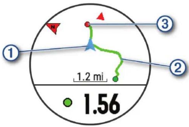 GARMIN Forerunner 255S - Navigation jusqu'au point de départ pendant une activité - 1