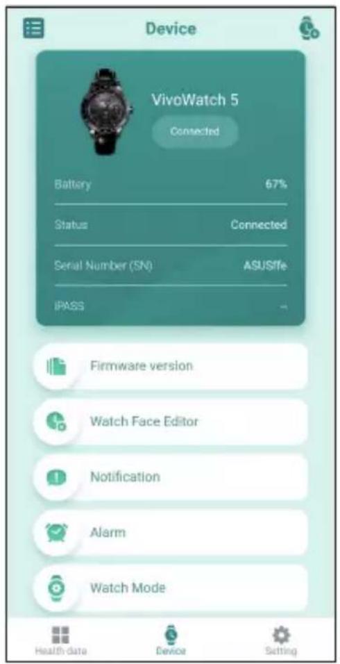 ASUS VivoWatch 5 HCB05 - Mise à jour via l'application ASUS HealthConnect - 2