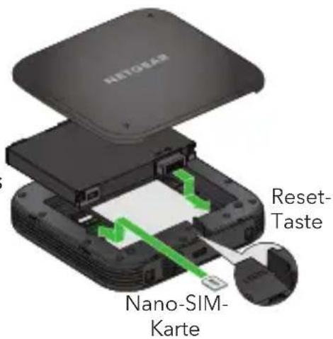 NETGEAR Nighthawk M6 MR6110 - Einlegen von SIM-Karte und Akku - 1