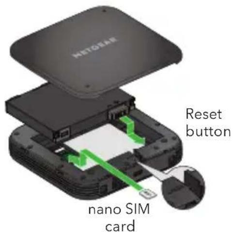 NETGEAR Nighthawk M6 MR6110 - Install the SIM and battery - 1