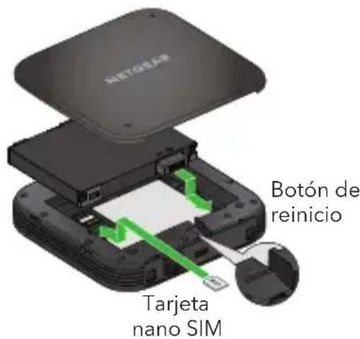 NETGEAR Nighthawk M6 MR6110 - Instalación de la SIM y la batería - 1