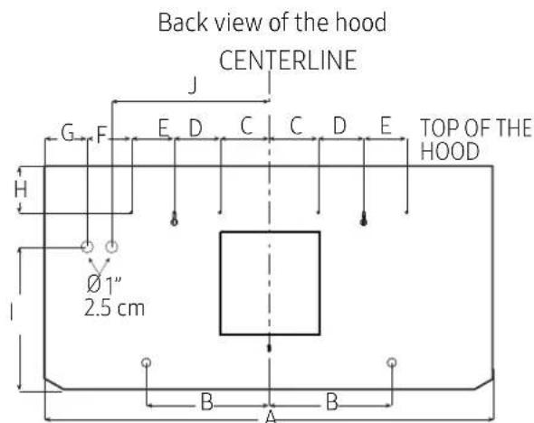 Dacor DHD30U990CMDA - Rear installation diagram - 1