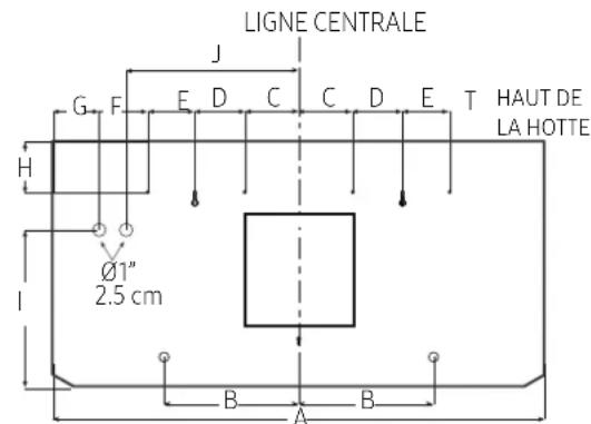 Dacor DHD30U990CMDA - Scheme d'installation arriere - 1