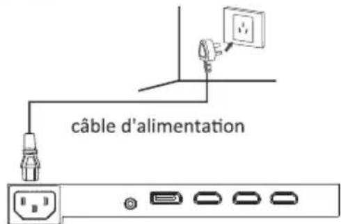 LC-Power M34UWQHD100CV3 - Connexion du câble d'alimentation - 1
