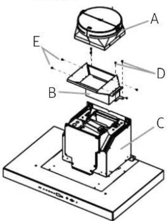 Dacor DHD30U990WMDA - Conexión del sistemas de ventilación a la campana extractora - 1