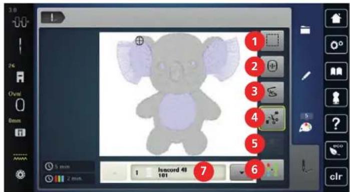 BERNINA 735 - Aperçu du menu broderie - 1
