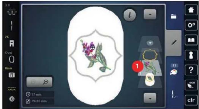BERNINA 735 - Regrouper les motifs de broderie - 1