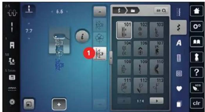 BERNINA 735 - Modification d'un motif individuel - 1