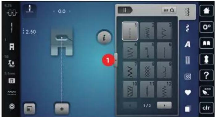 BERNINA 735 - Sélectionner le motif de point - 1